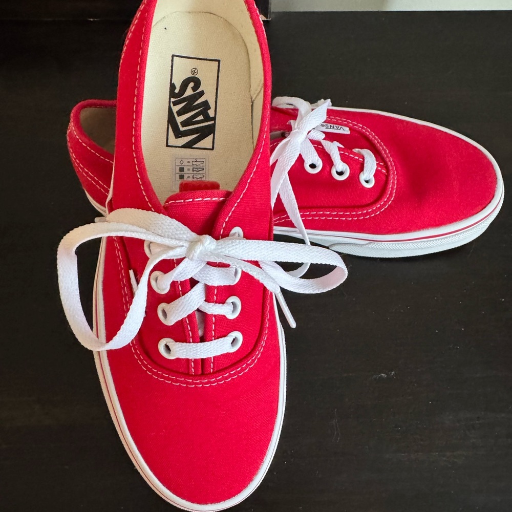 Vans Red and White Canvas Shoes